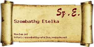 Szombathy Etelka névjegykártya